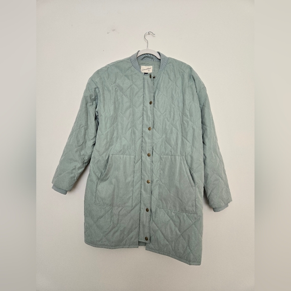 Universal Thread Quilted Puffer Jacket Light Green Fall Pockets | Size M - Picture 1 of 6